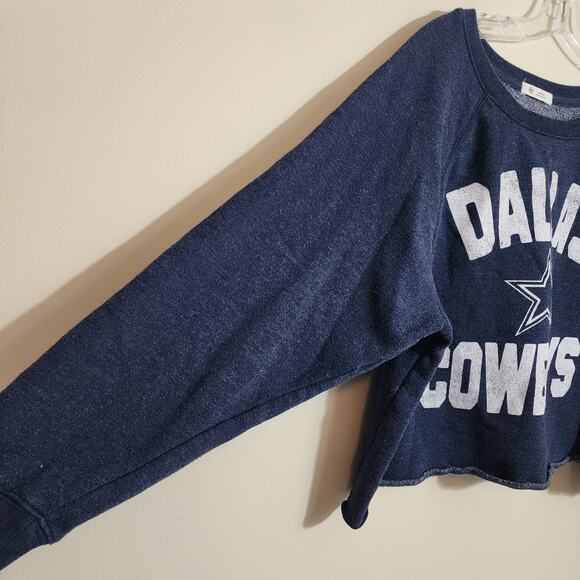 47 Brand Dallas Cowboys long sleeve cropped sweatshirt woman's size large - Picture 3 of 12
